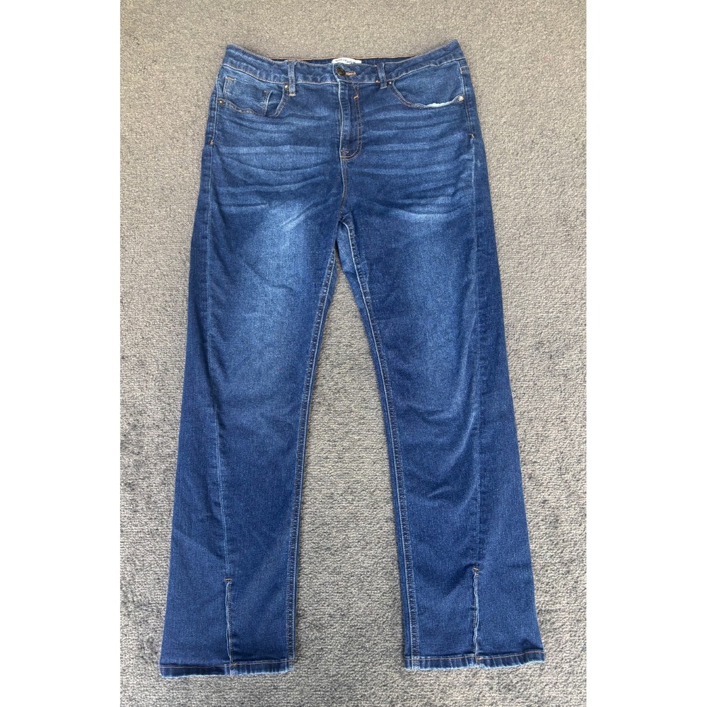 Vigoss Straight Jeans Men's 32 Blue Denim Cotton Stretch Medium Wash 5-Pockets